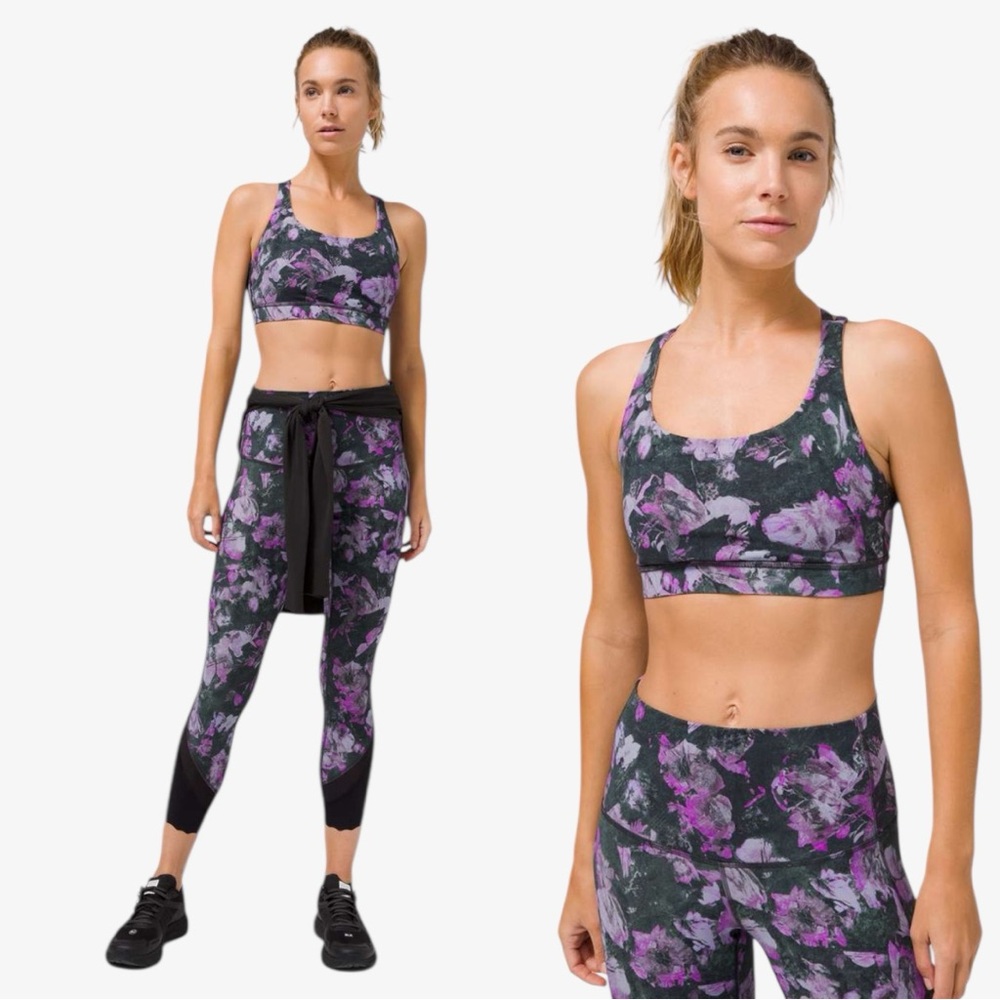 Lululemon Align 25” Legging and Energy Bra Set in Floral Shift Multi Size 4